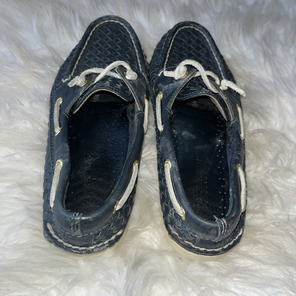 Sperry Top-Sider Blue White Leather Comfort Boat Shoes Women's Size 6.5M - Picture 2 of 14